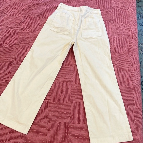GAP Cream / soft yellow Wide Leg high rise stride ankle Pants - Picture 12 of 16
